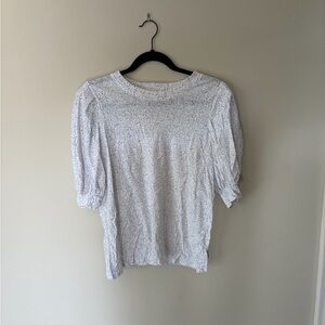 Nation LTD White and Black Speckled Blouse